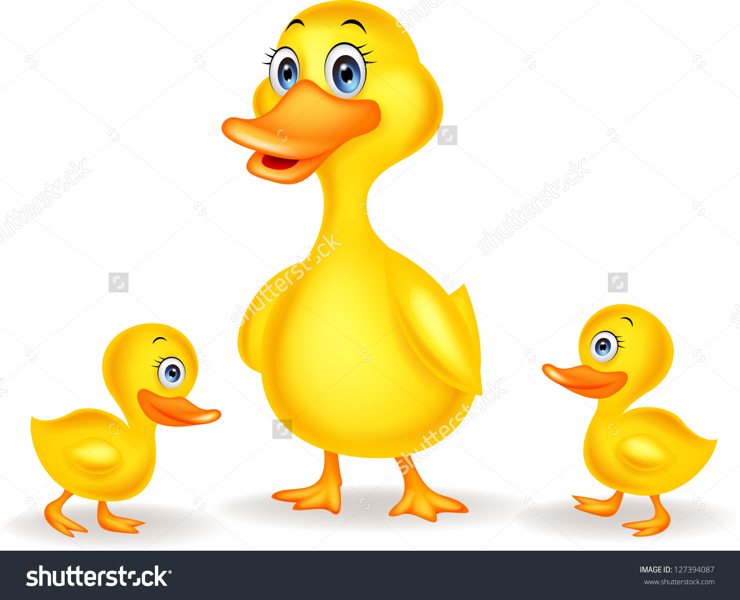 Duck Family Cartoon Stock Vector 127394087.