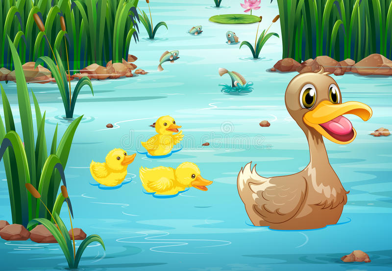 duck in pond clipart