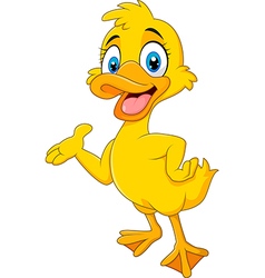 Cartoon Funny Duck Presenting Isolated V #67483.