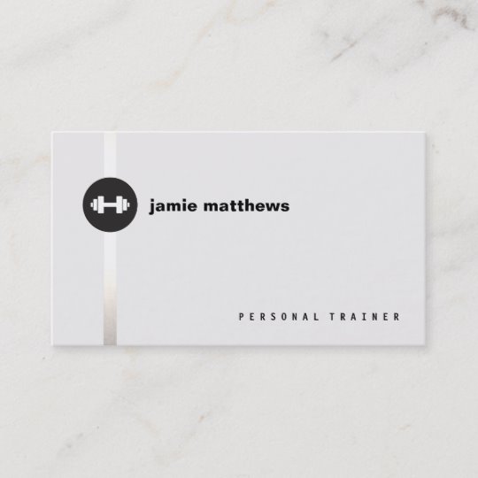 Personal Trainer Dumbbell Logo Fitness Instructor Business Card.