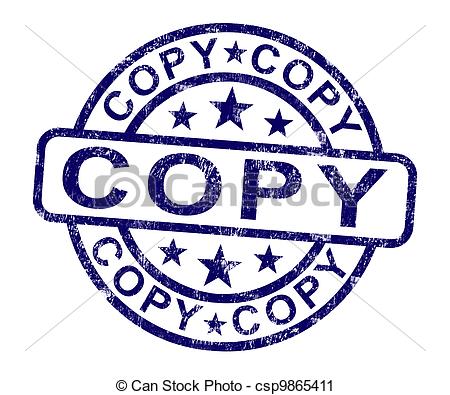 Clipart of Copy Stamp Shows Duplicate Replicate Or Reproduce.