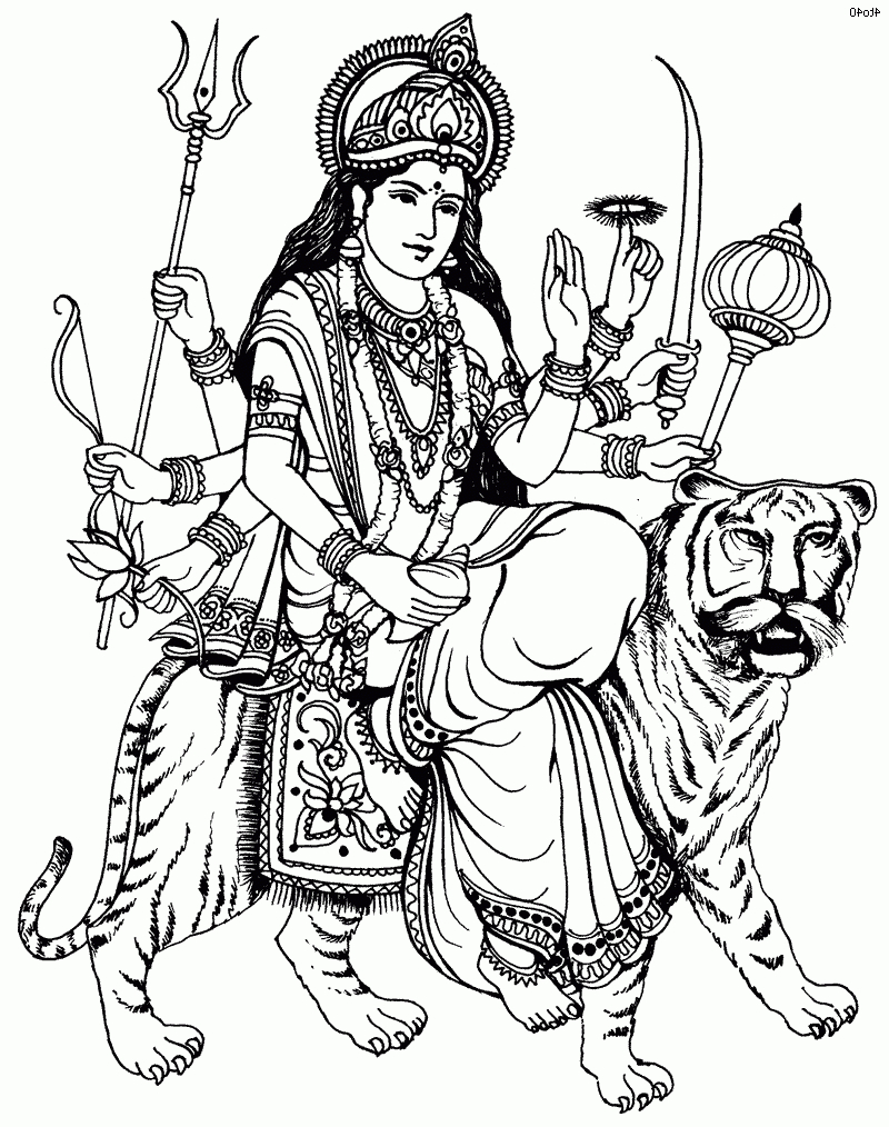 Maa Durga Coloring Pages