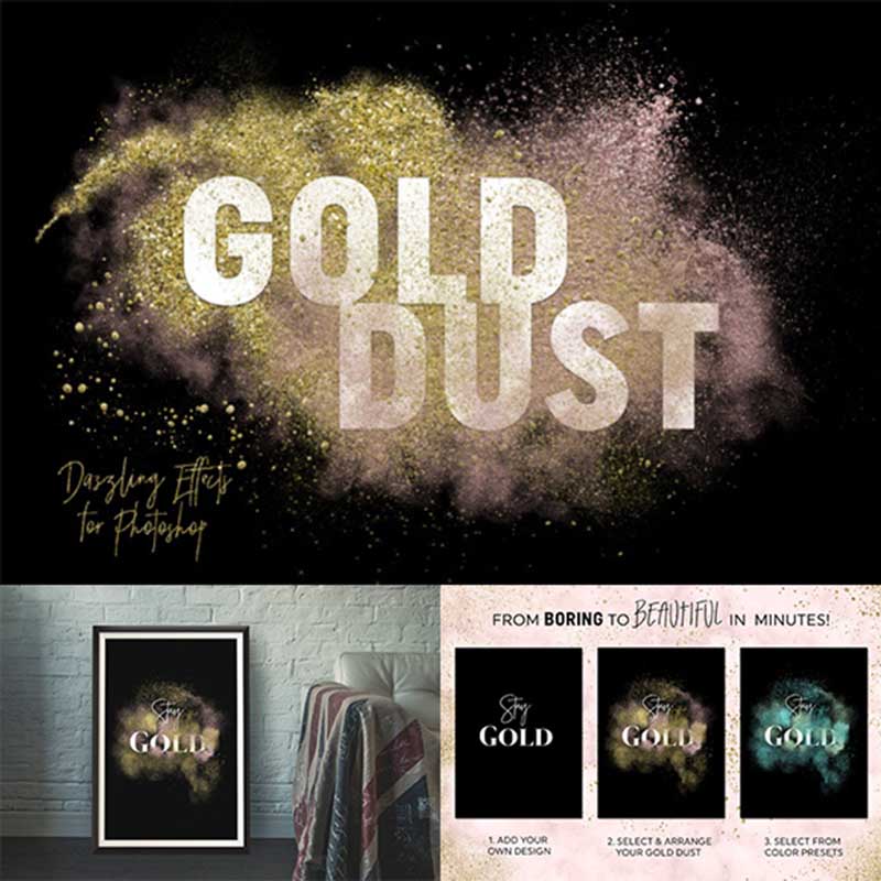 Gold dust glitter effects N3715.