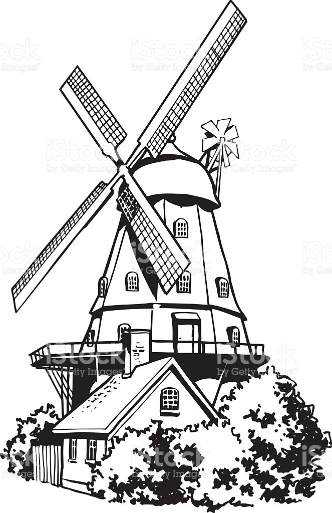 Dutch Windmill Clipart.