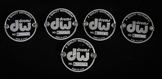DW Drum Workshop Set Of 3 Early Badges 1980 Black Very Good + Condition.