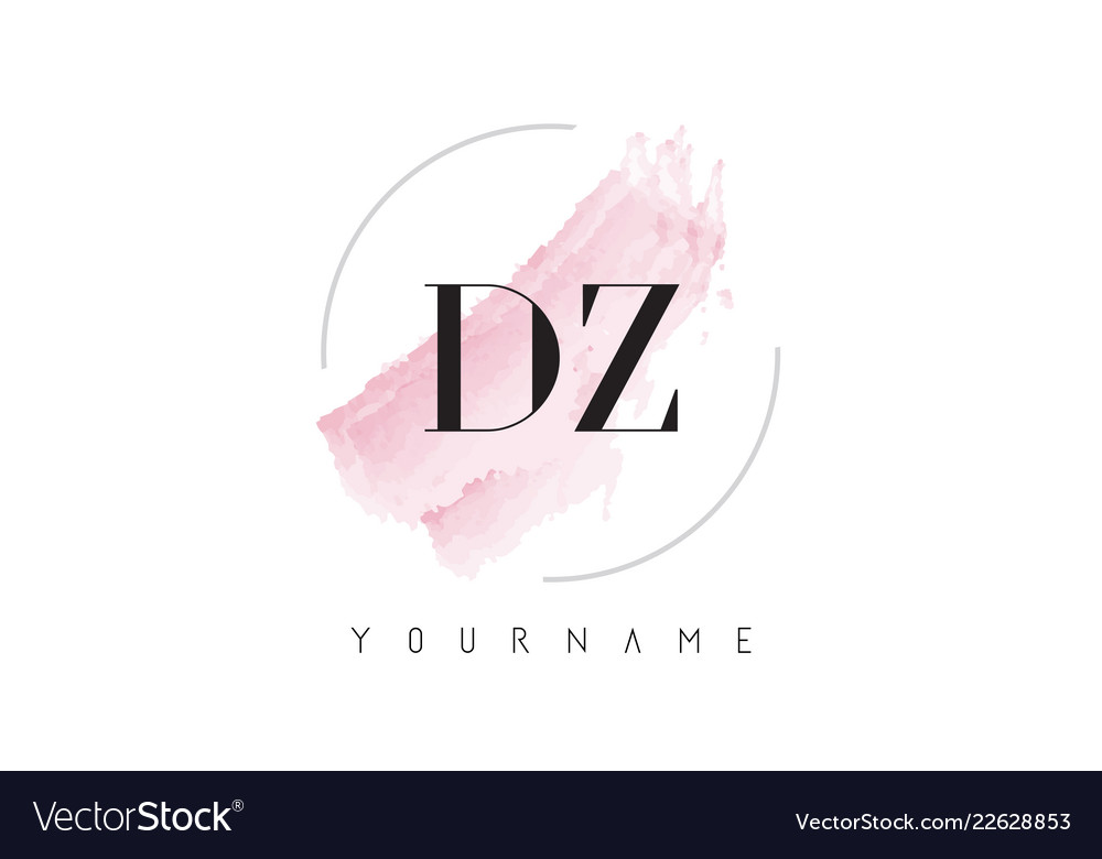 Dz d z watercolor letter logo design with.