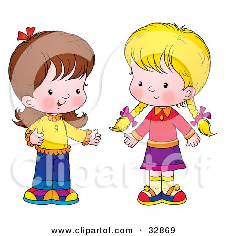children talking to each other clipart.