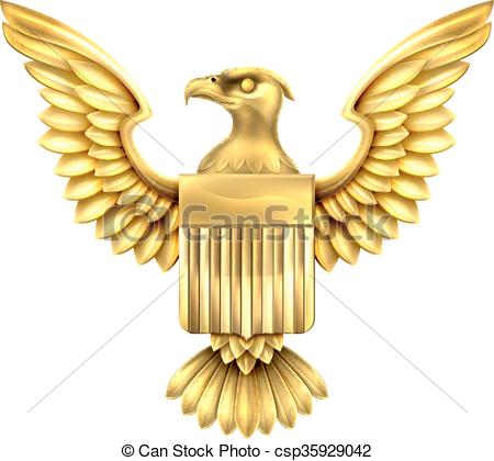 Gold American Eagle Shield.
