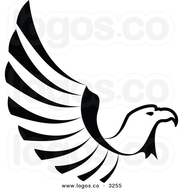 Eagle Wings Spread Clipart Black And White.