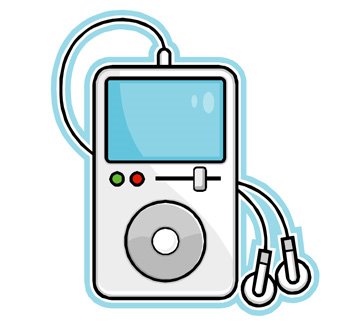 Ipod With Earbuds Clipart.