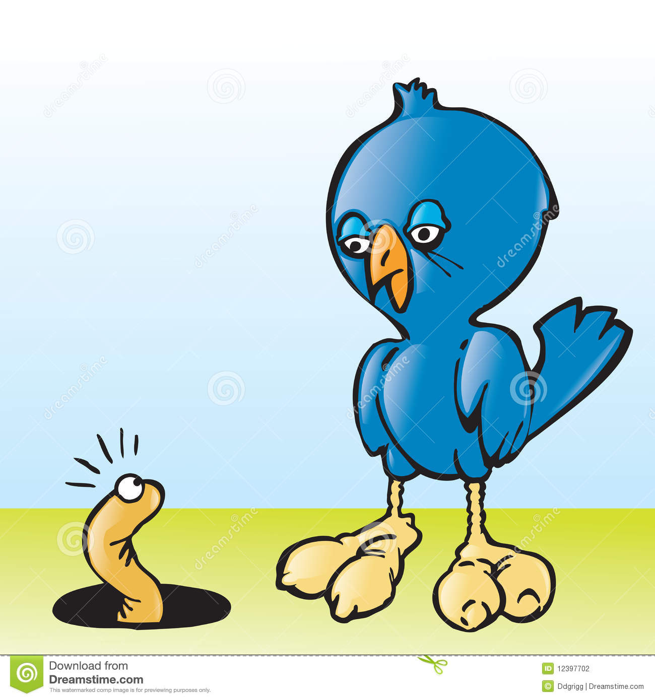 Bird With Worm Clipart.