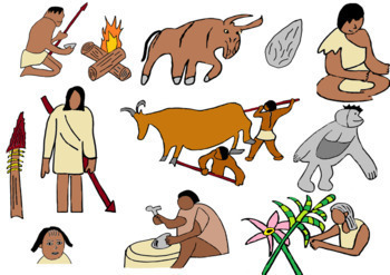 Early Humans and Stone Age Clip Art, 24 Images (Color Only).