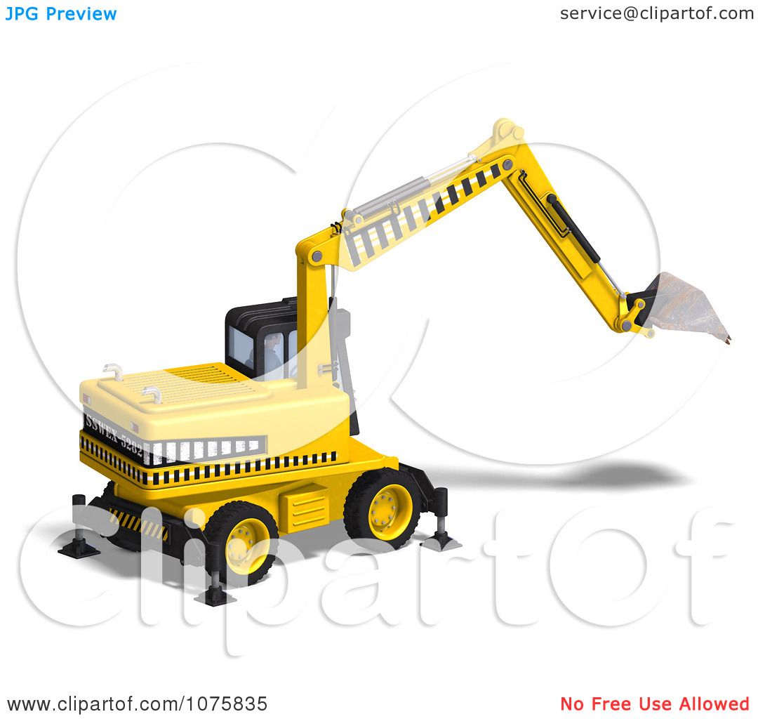 Clipart 3d Earth Mover Excavator 8.