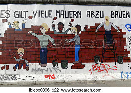 Stock Photo of "Mural, East Side Gallery, Berlin Wall Gallery.