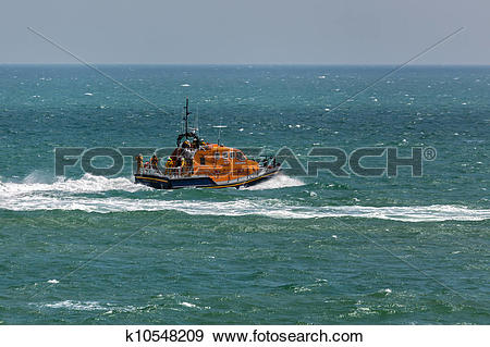 Stock Illustration of RNLI lifeboat Diamond Jubilee at Eastbourne.