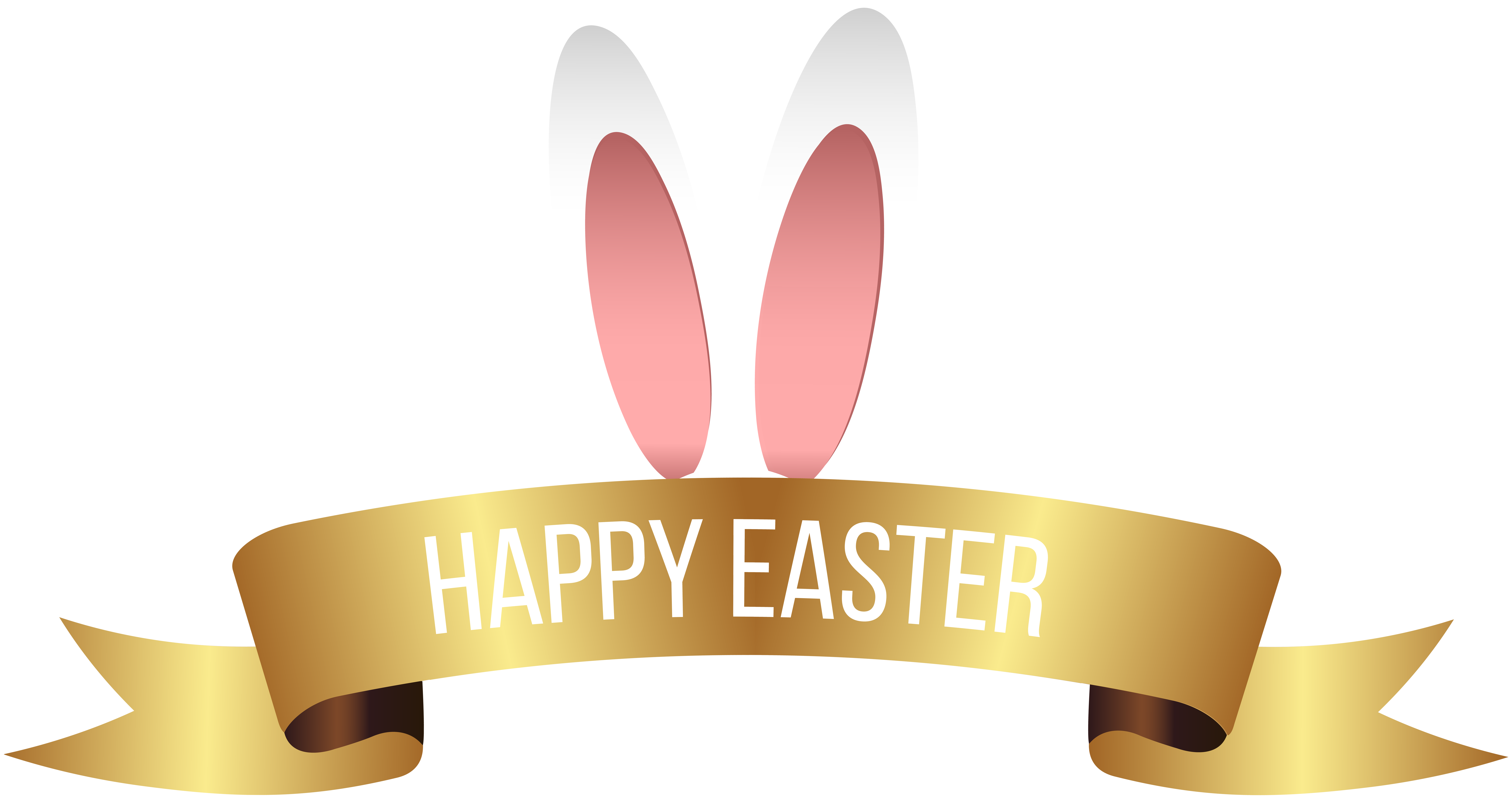 Happy Easter Banner Transparent Clip Art.