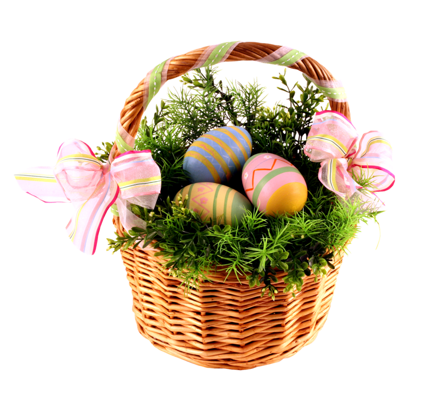 Easter Basket Bunny PNG Transparent Images.