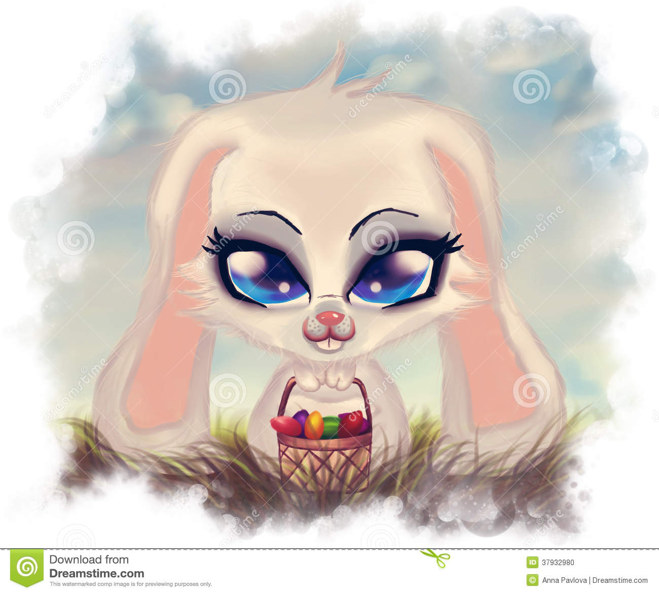 Abstract Easter Bunny Stock Photo.