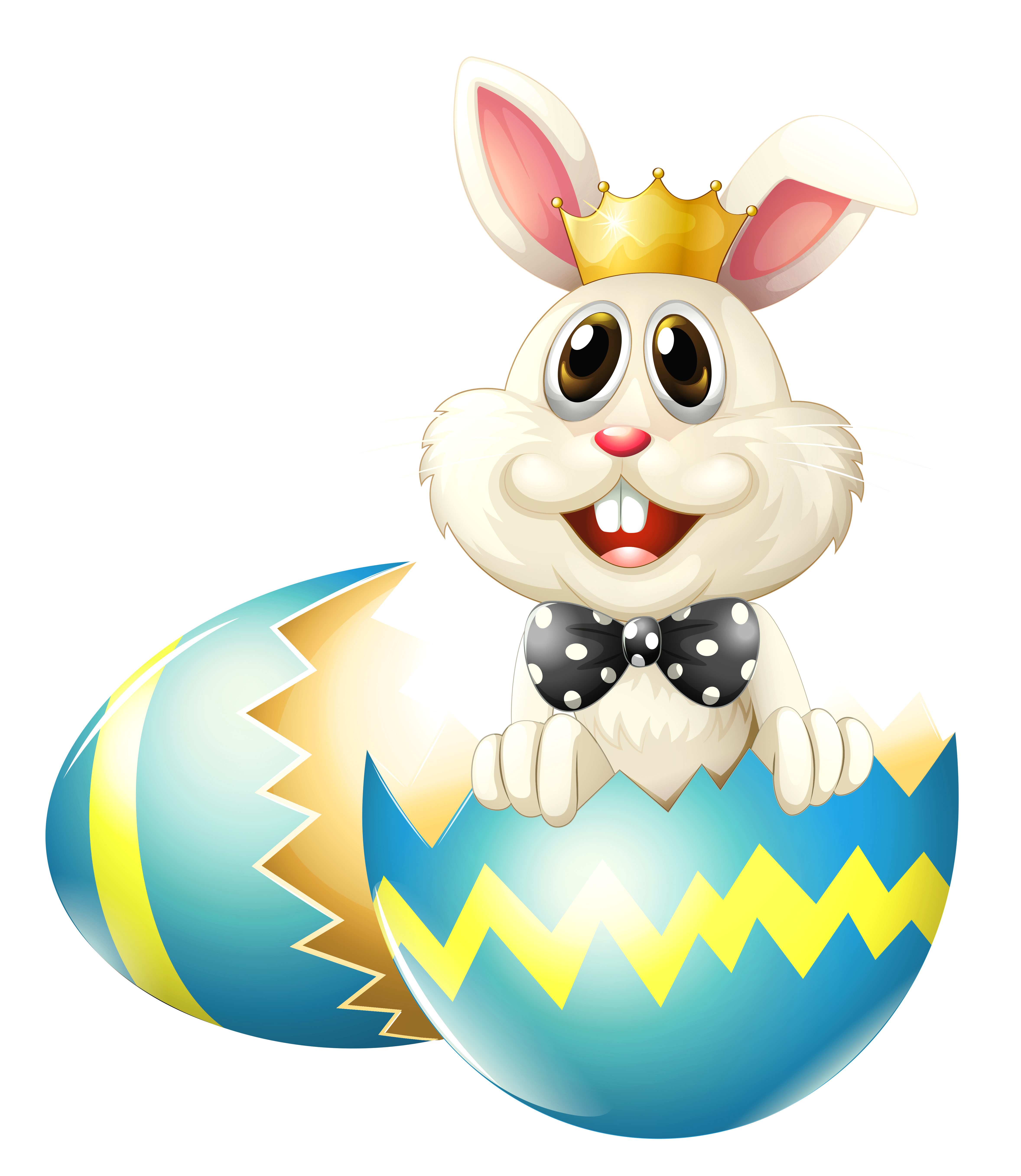 Easter Bunny with Crown PNG Clipart Picture.