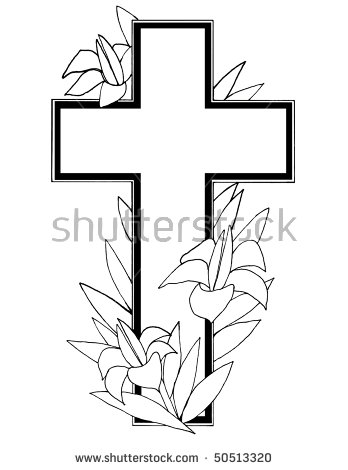 Easter Cross Clipart Black And White.