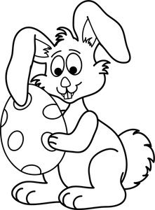 Free Easter Bunny Clip Art Image: Easter Coloring Page.