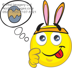 Clipart Illustration of an Easter Smiley Face.