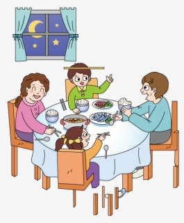 Free Eating Dinner Clip Art with No Background.