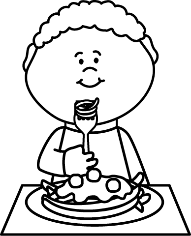 Eat Breakfast Clipart Black And White.