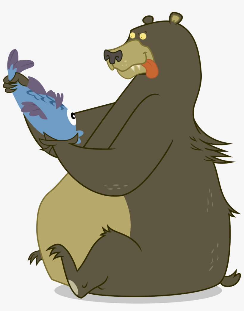 Bear Clipart Eats Fish.