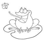 Frog Eating Clipart Outlined Frog Catching Fly #ts9IyM.