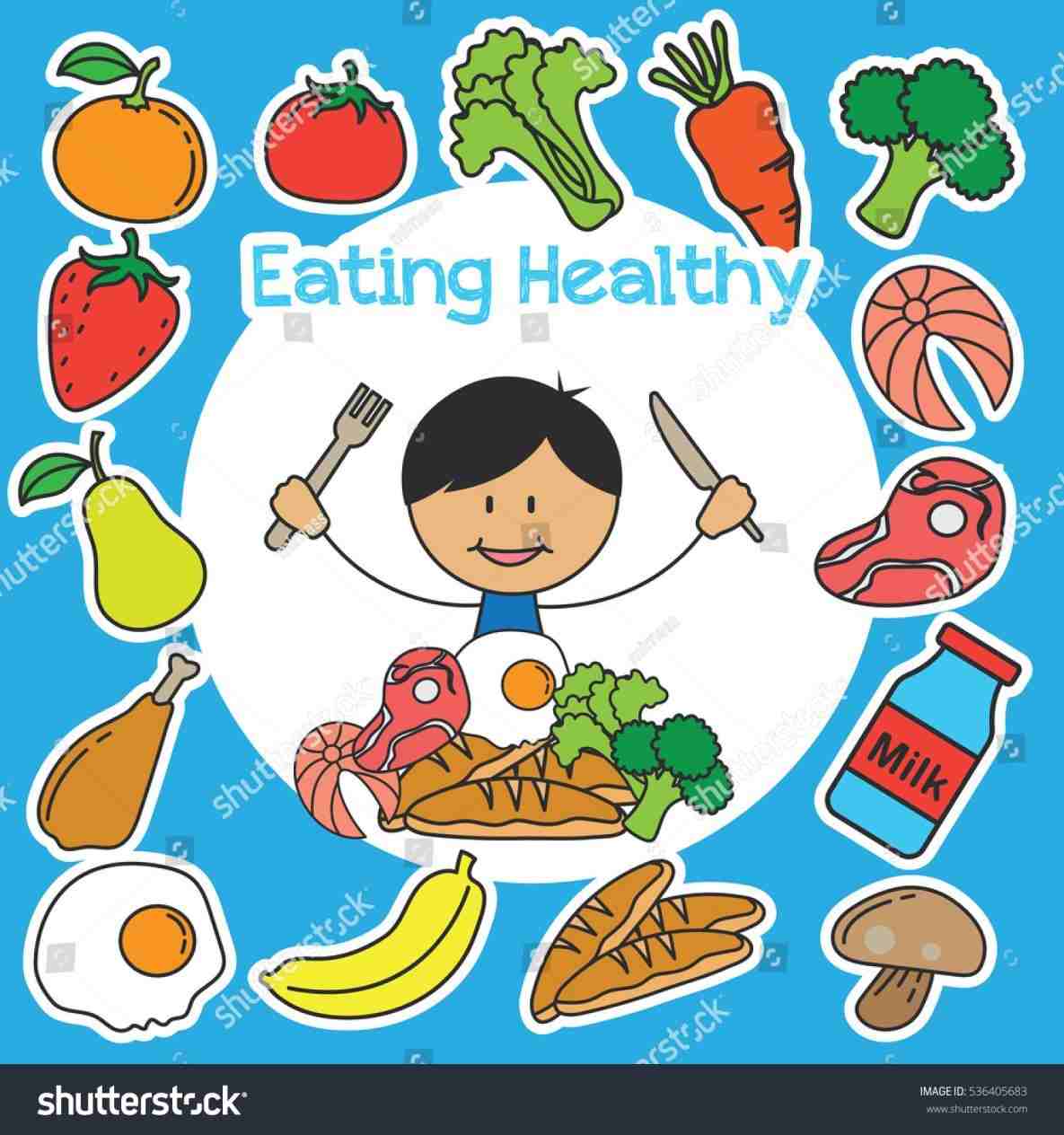 Kids Eating Healthy Foods Clipart of healthy eating.