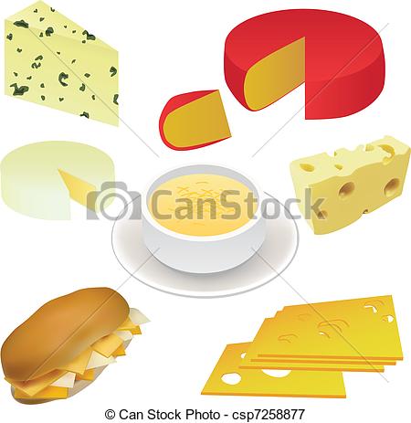 Vectors Illustration of cheese set.
