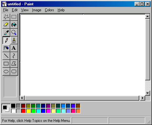 MS Paint, Windows 98 discovered by solarpunkz.