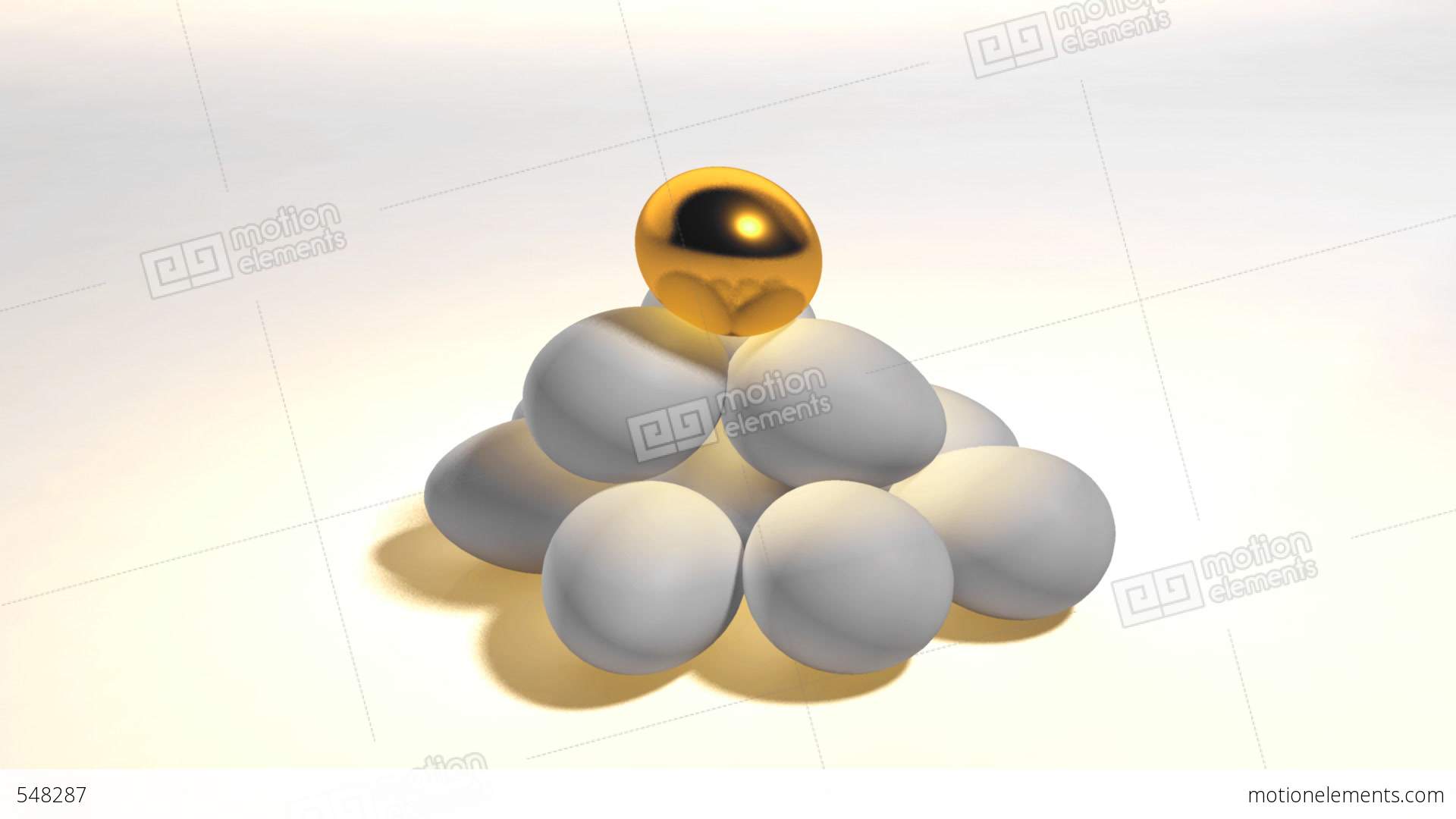 Golden Egg And Egg Hill Stock Animation.