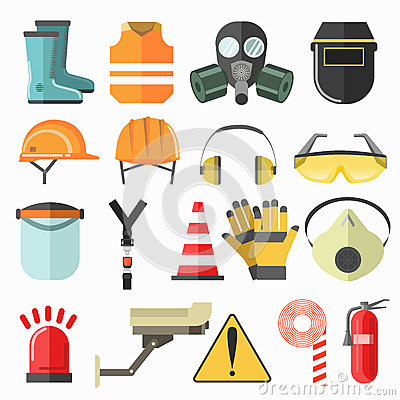 Work Safety Icons Royalty Free Stock Images.