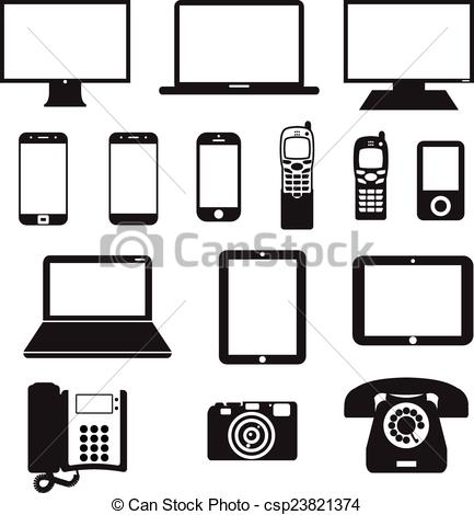 Vectors Illustration of Electronic Devices on a white background.