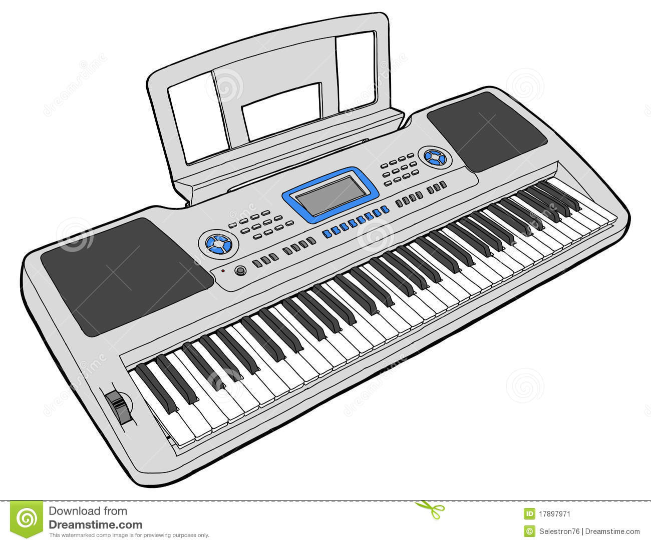 Electronic Keyboard Musical Instrument Clipart.