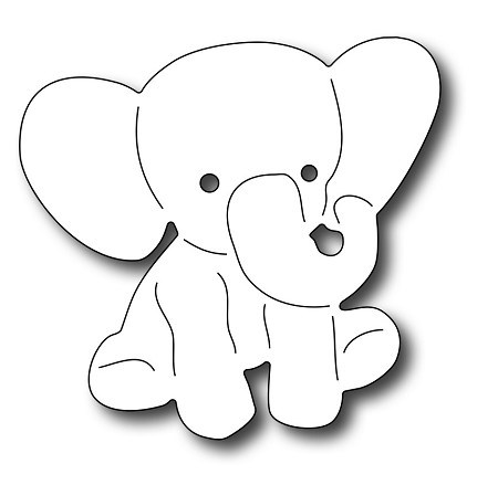 Black And White Baby Elephant Clipart.