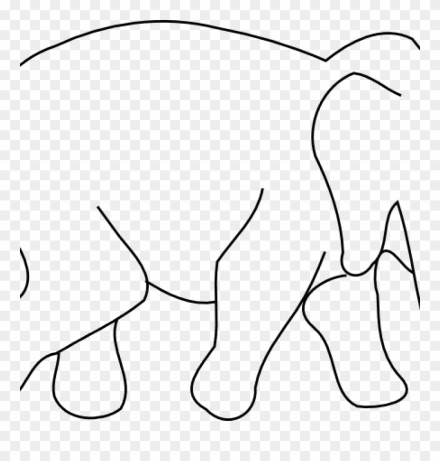 Elephant Outline Drawing Animal Drawings Clip Art Music.