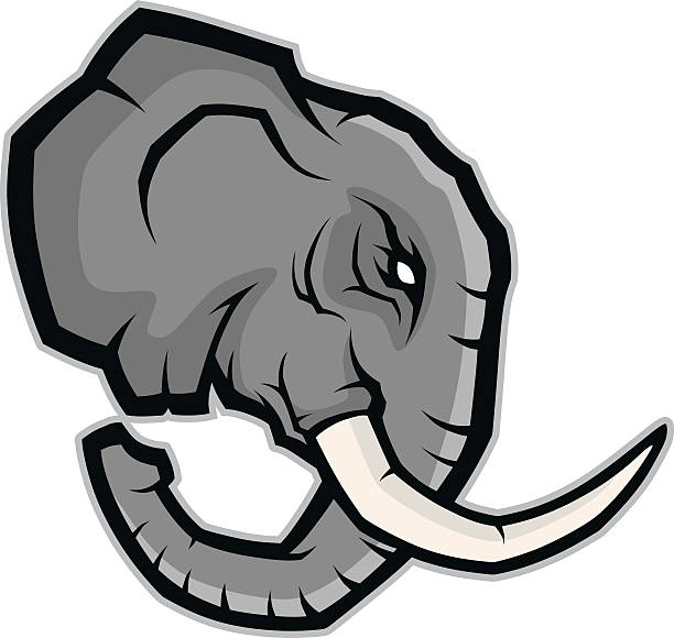 Cartoon Of Side View Elephant Clip Art, Vector Images.