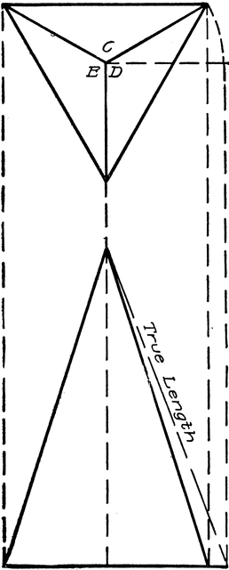 Plan and Elevation of a Triangular Pyramid.