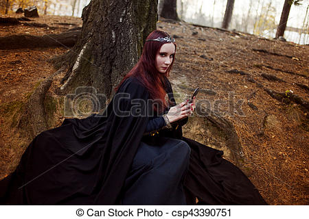 Stock Images of Young beautiful and mysterious woman image of.