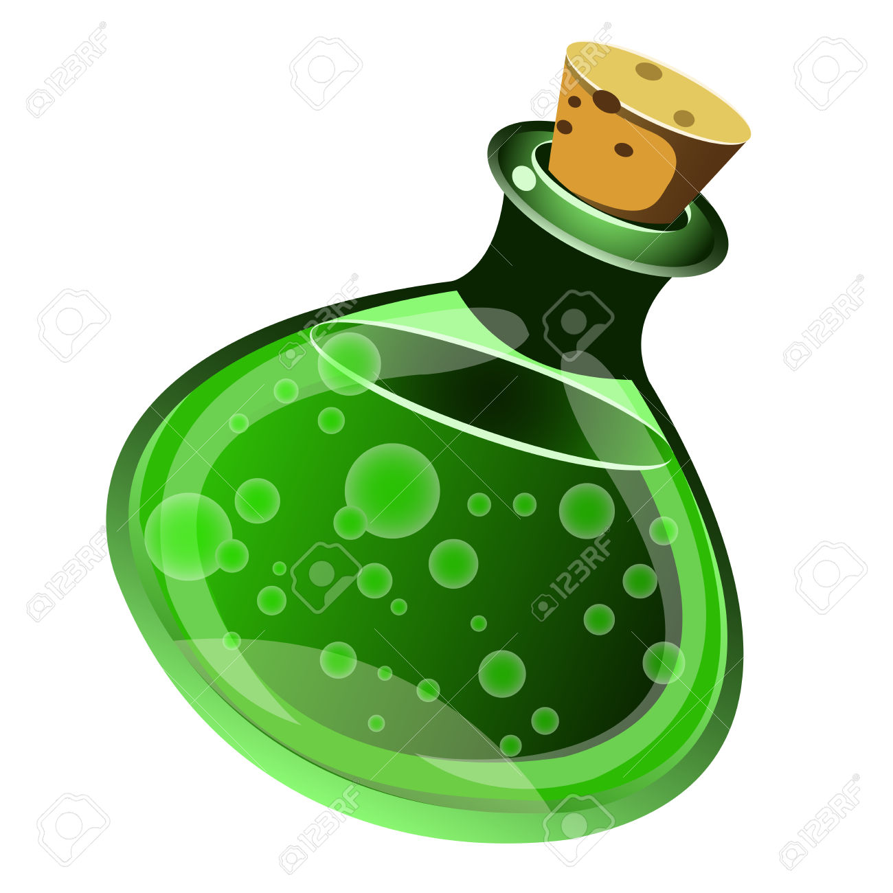 Magic Drink In A Bottle On White Background Royalty Free Cliparts.