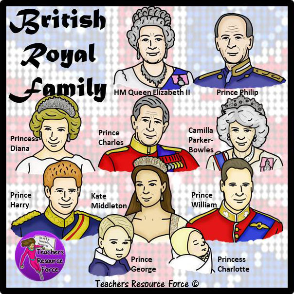The British Royal Family Clip Art.