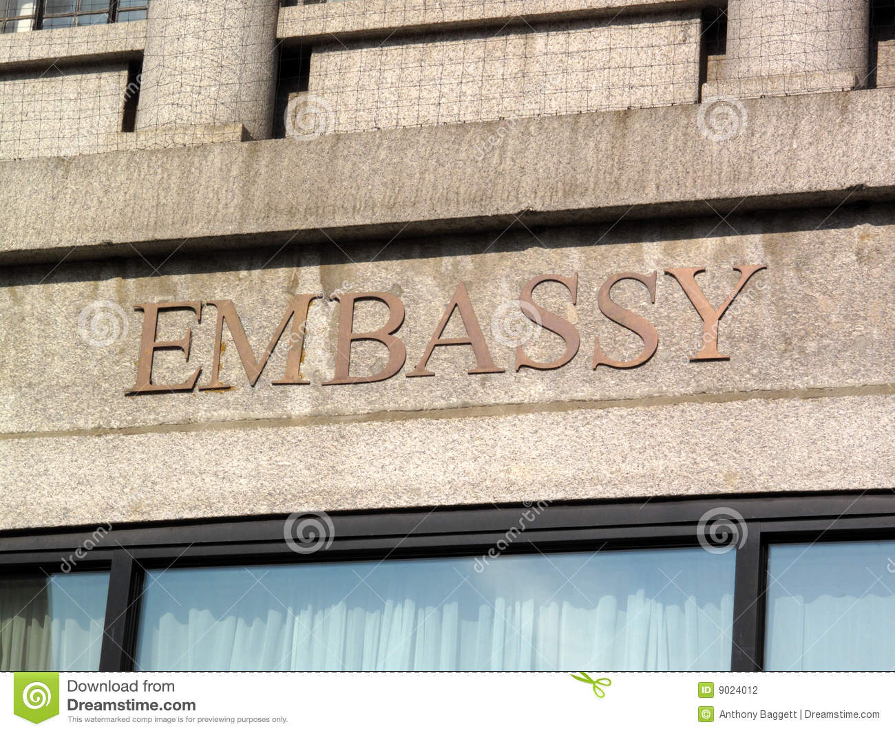 Embassy Sign Stock Photography.