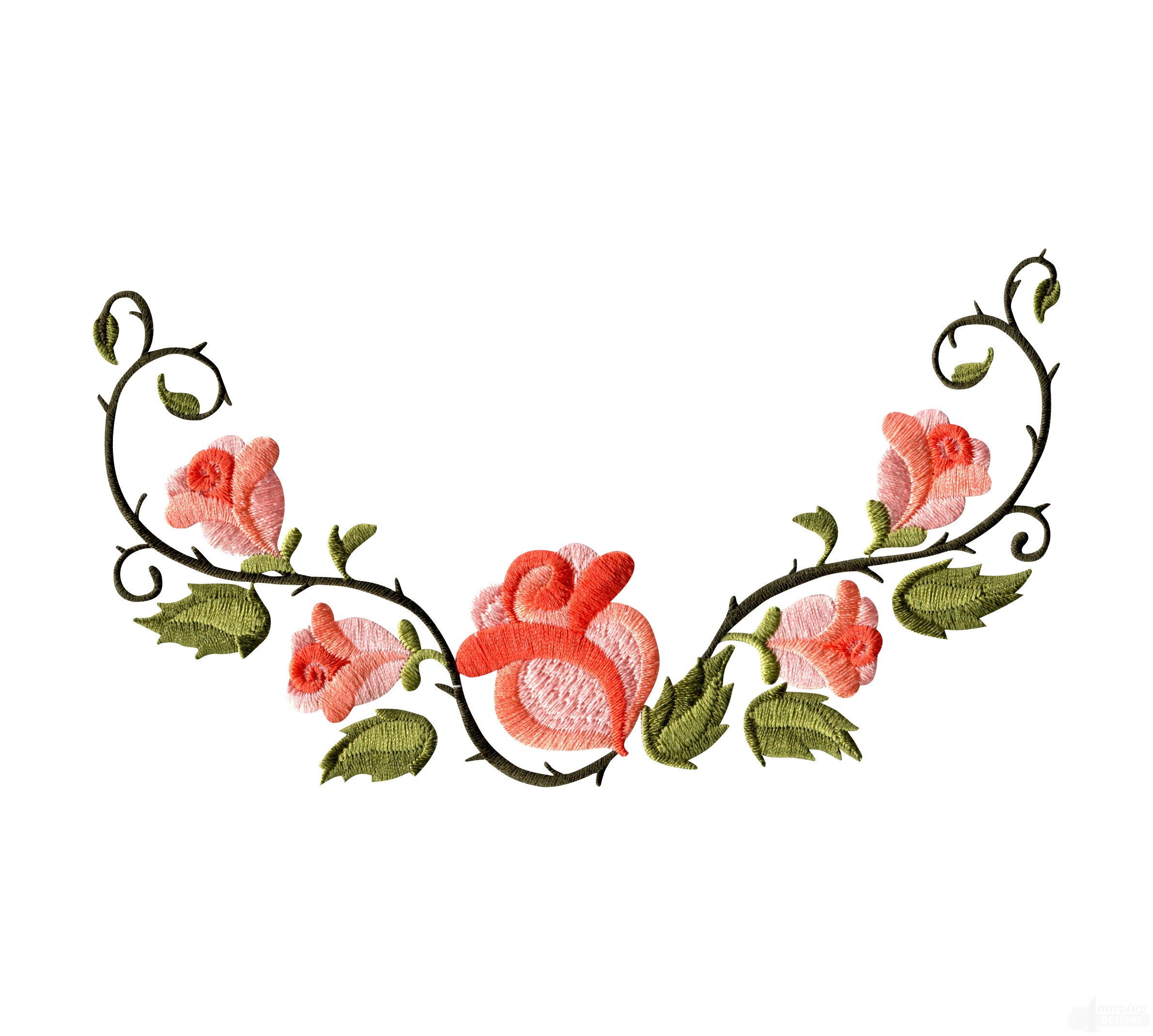Clipart of Floral Border Embroidery Designs free image.
