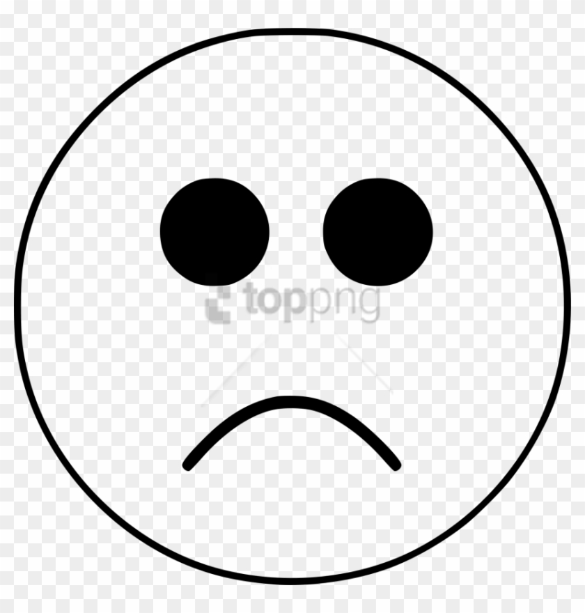 Free Png Black And White Sad Smiley Face Emoji Png.