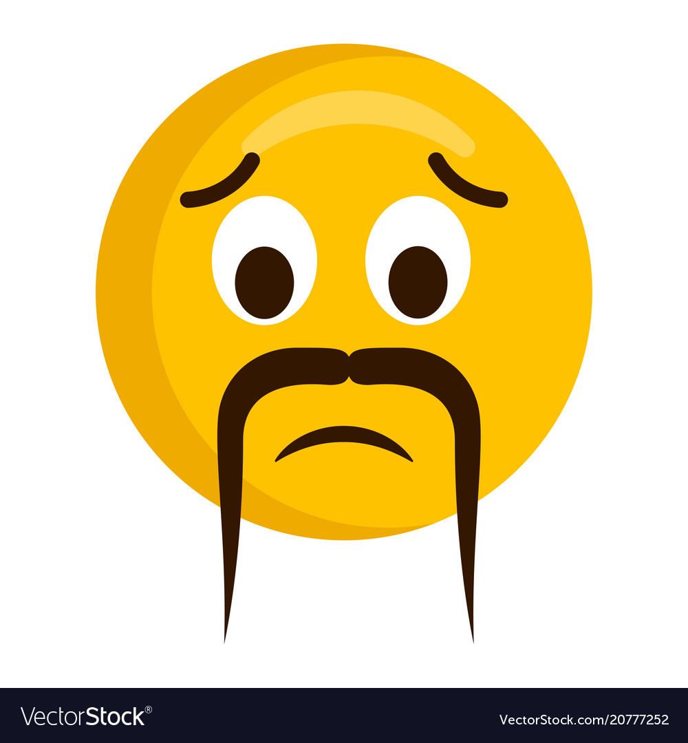 Sad emoji with a mustache.
