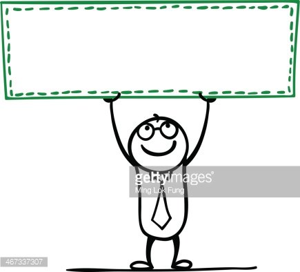 Cartoon man with an empty banner Clipart Image.