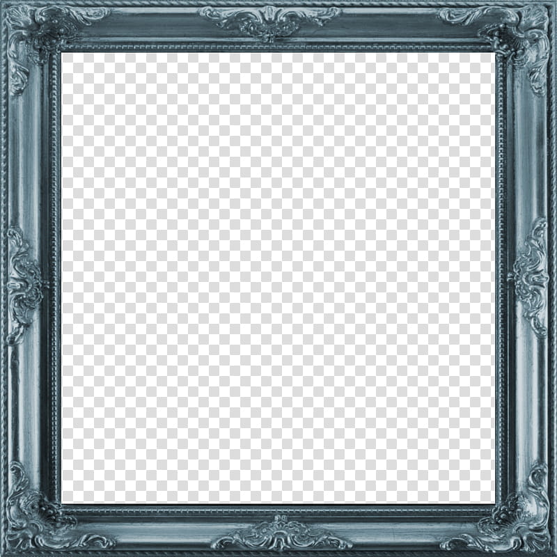 Antique Frame I square, empty gray frame transparent.